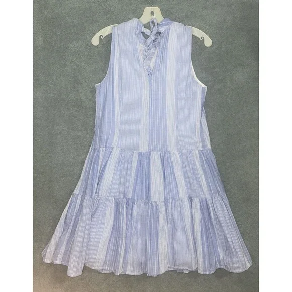 Calvin Klein Dress Womens 8 Blue Babydoll Sleeveless High Neck Lined Spring - Picture 7 of 10